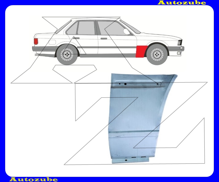 Első sárvédő hátsó alsó rész jobb 