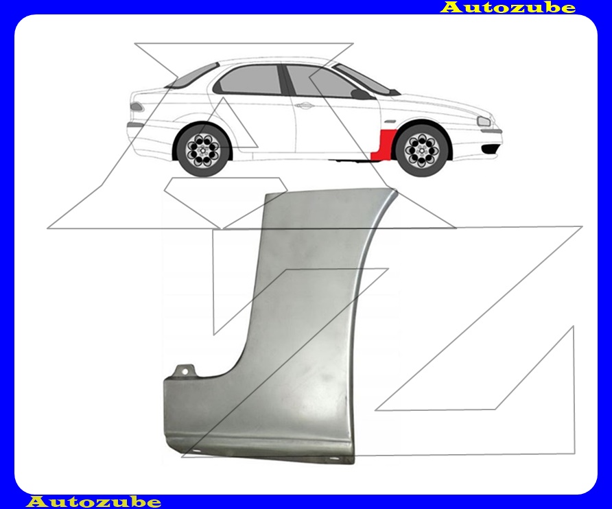 Első sárvédő hátsó alsó rész jobb Első sárvédő hátsó alsó rész jobb