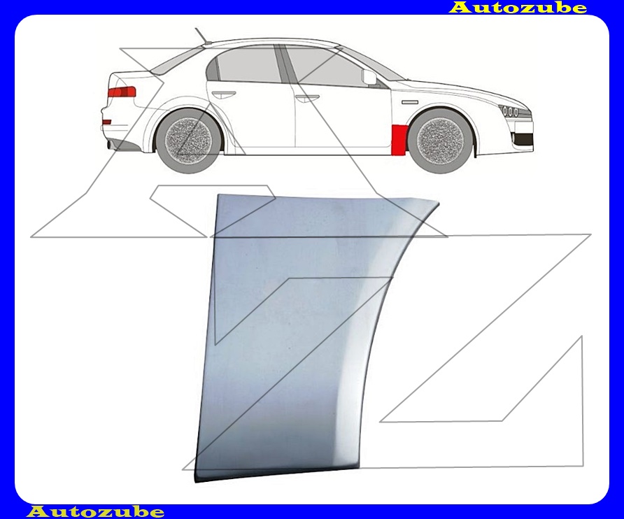 Első sárvédő hátsó alsó rész jobb (javítólemez) {KLOKKERHOLM} Első sárvédő hátsó alsó rész jobb (javítólemez) {KLOKKERHOLM}