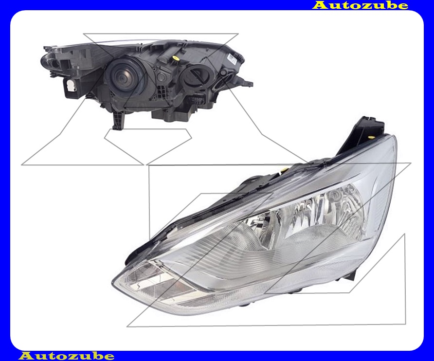 Fényszóró bal nappali fénnyel (H7/H1+LED) motor nélkül {VALEO} Fényszóró bal nappali fénnyel (H7/H1+LED) motor nélkül {VALEO}