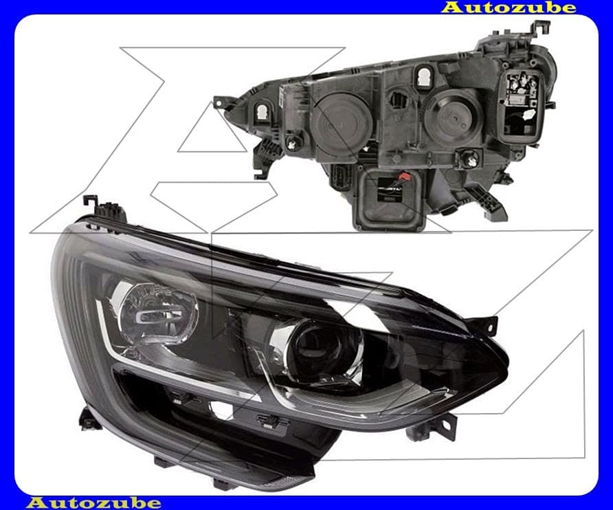 Fényszóró jobb (H7/H7/LED) alul nappali fénnyel, fekete betéttel, motor nélkül {VALEO} Fényszóró jobb (H7/H7/LED) alul nappali fénnyel, fekete betéttel, motor nélkül {VALEO}