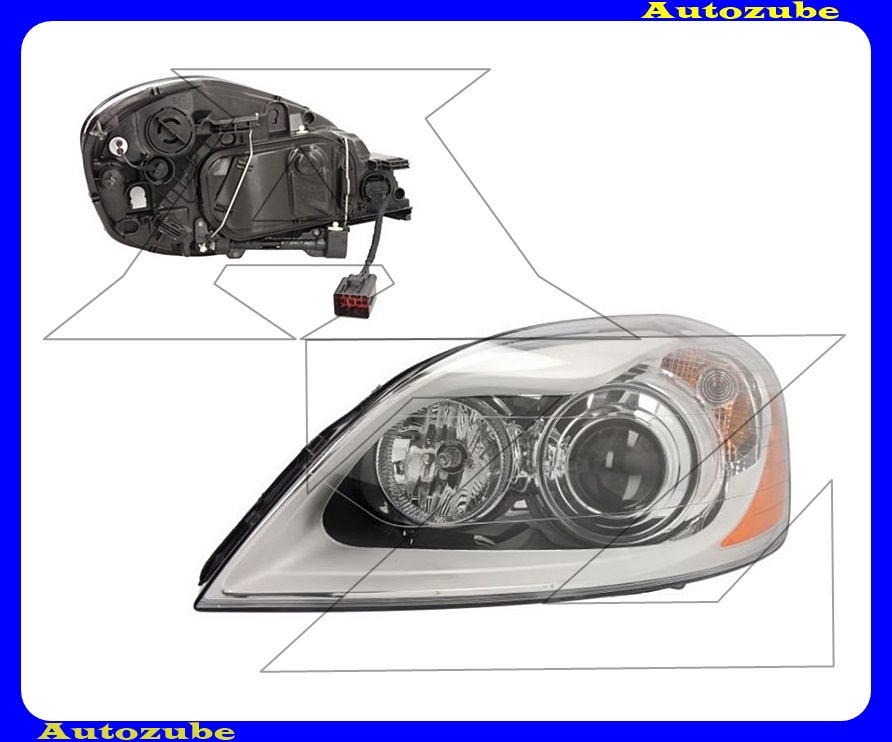 Fényszóró bal XENON (D1S/H9) kanyarkövetős, motorral (izzó és elektronika nélkül) {VALEO} Fényszóró bal XENON (D1S/H9) kanyarkövetős, motorral (izzó és elektronika nélkül) {VALEO}