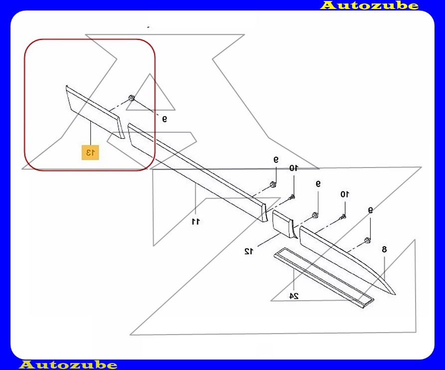 Sárvédő díszléc jobb hátsó fekete Sárvédő díszléc jobb hátsó fekete