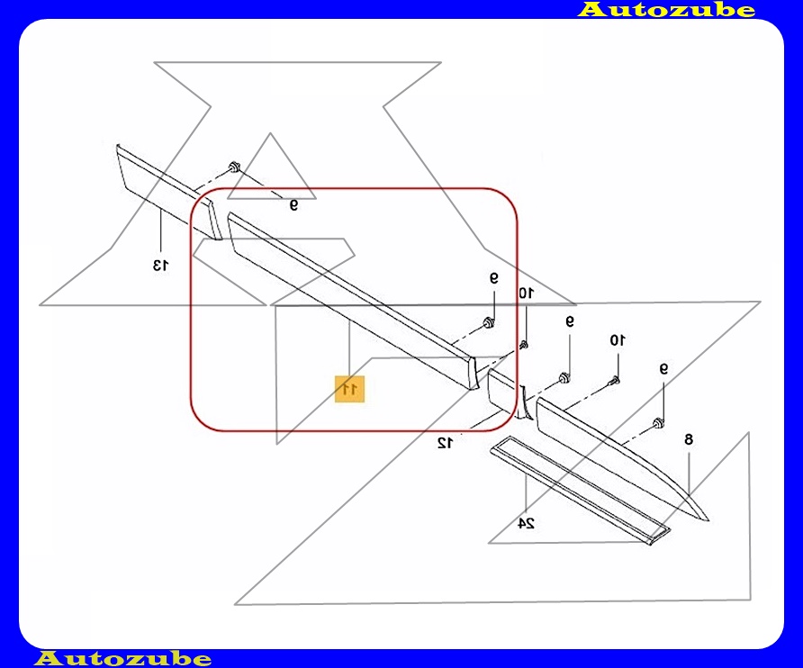Tolóajtó díszléc jobb fekete Tolóajtó díszléc jobb fekete