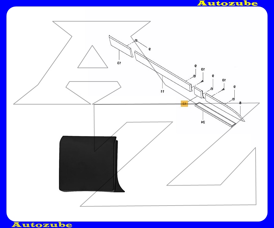 B-oszlop díszléc jobb fekete B-oszlop díszléc jobb fekete