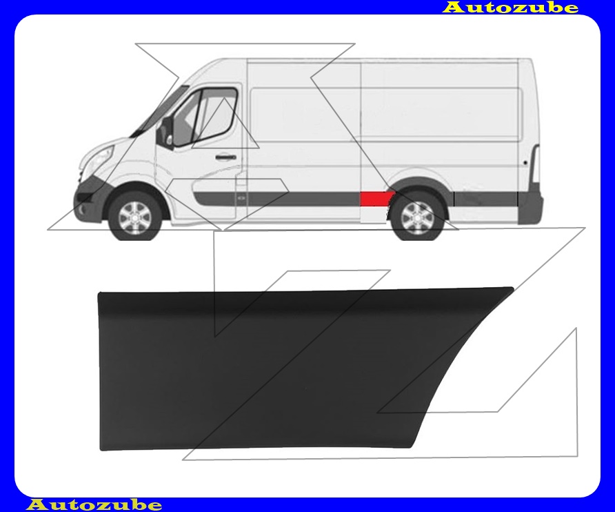 Hátsó sárvédő díszléc kerékív előtti bal Hátsó sárvédő díszléc kerékív előtti bal