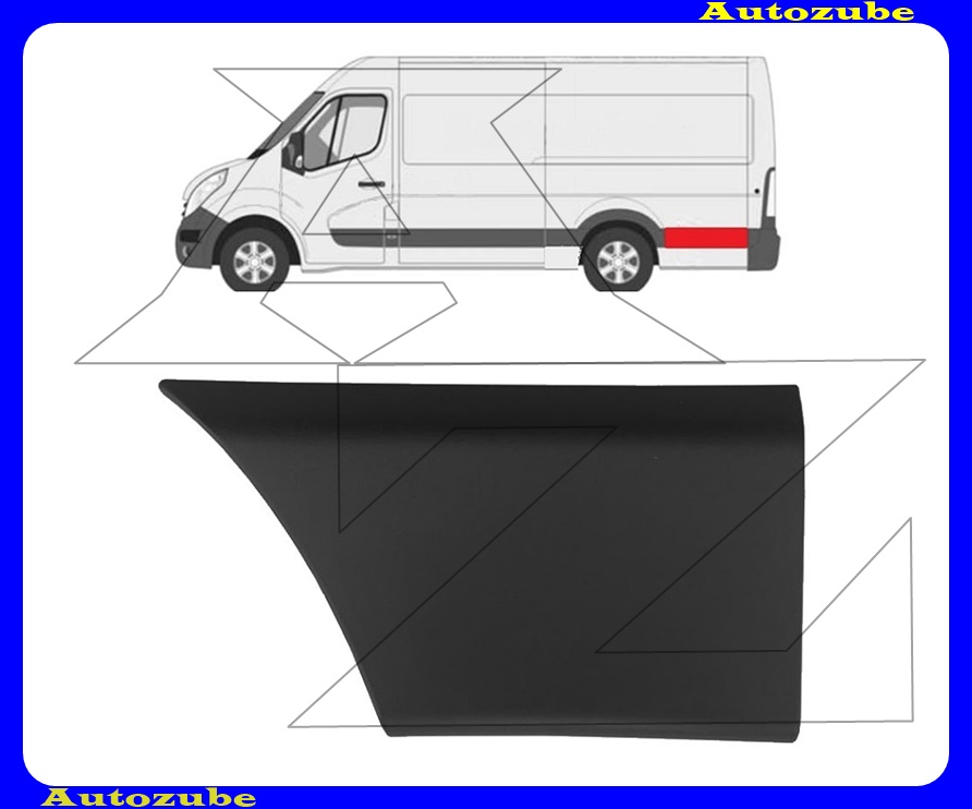 Hátsó sárvédő díszléc kerékív mögötti bal Hátsó sárvédő díszléc kerékív mögötti bal