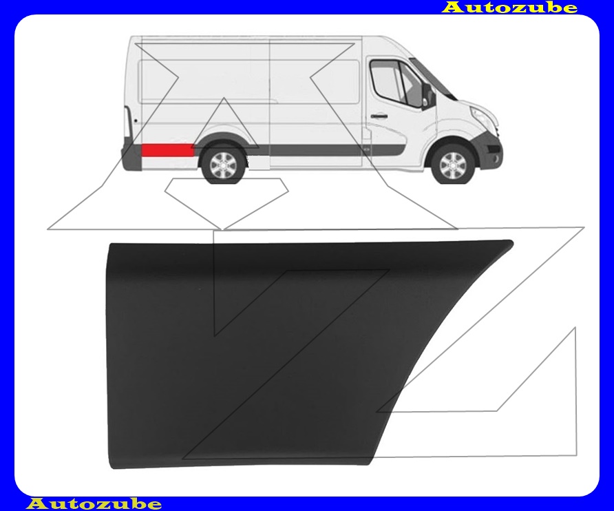 Hátsó sárvédő díszléc kerékív mögötti jobb Hátsó sárvédő díszléc kerékív mögötti jobb