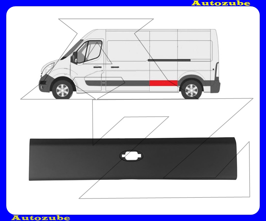 Oldalfal díszléc bal hátsó, szélességjelzős Oldalfal díszléc bal hátsó, szélességjelzős