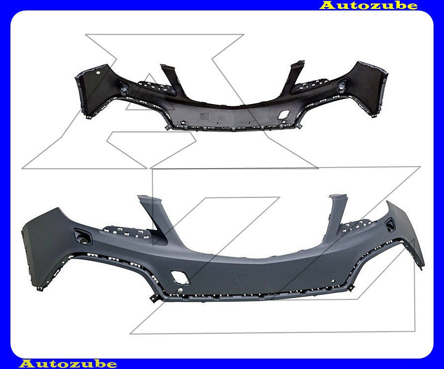 Első lökhárító felső rész, alapozott, fényszórómosós és szenzoros Első lökhárító felső rész, alapozott, fényszórómosós és szenzoros