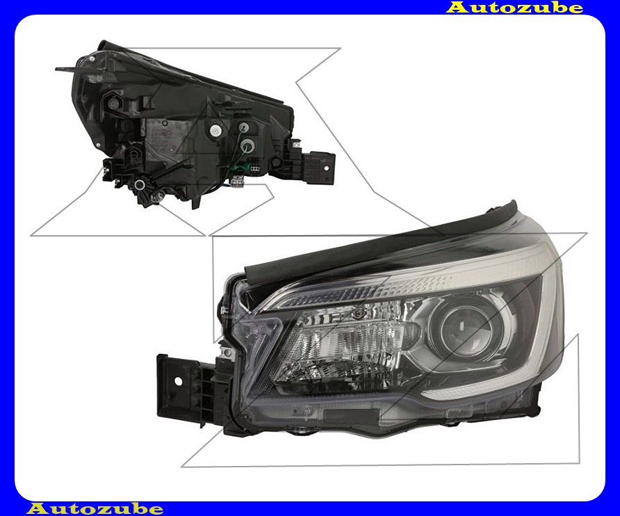 Fényszóró bal (LED/W5W/WY21W) motorral {DEPO} Fényszóró bal (LED/W5W/WY21W) motorral {DEPO}