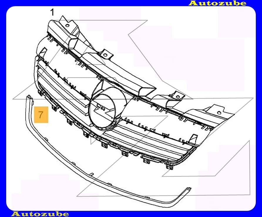 Hűtődíszrács krómdíszléc, alsó /Gyári alkatrész/ (Egyedi rendelésre, NEM visszáruzható) Hűtődíszrács krómdíszléc, alsó /Gyári alkatrész/ (Egyedi rendelésre, NEM visszáruzható)