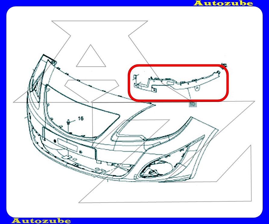 Első lökhárító tartósín bal belső /Gyári alkatrész/ (Egyedi rendelésre, NEM visszáruzható) Első lökhárító tartósín bal belső /Gyári alkatrész/ (Egyedi rendelésre, NEM visszáruzható)