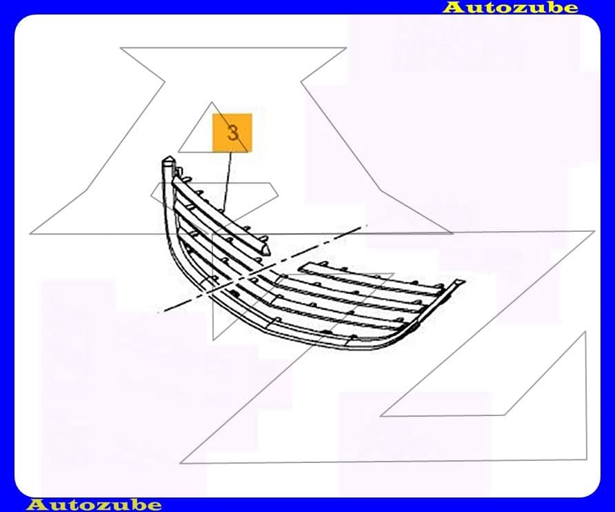 Hűtődíszrács díszléc garnitúra, króm Hűtődíszrács díszléc garnitúra, króm