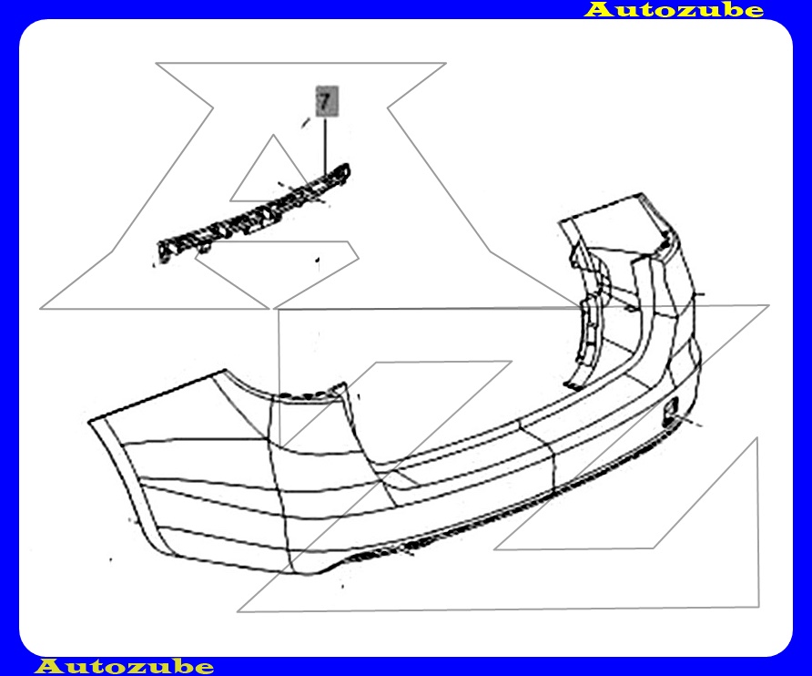 Hátsó lökhárító tartó, középső Hátsó lökhárító tartó, középső