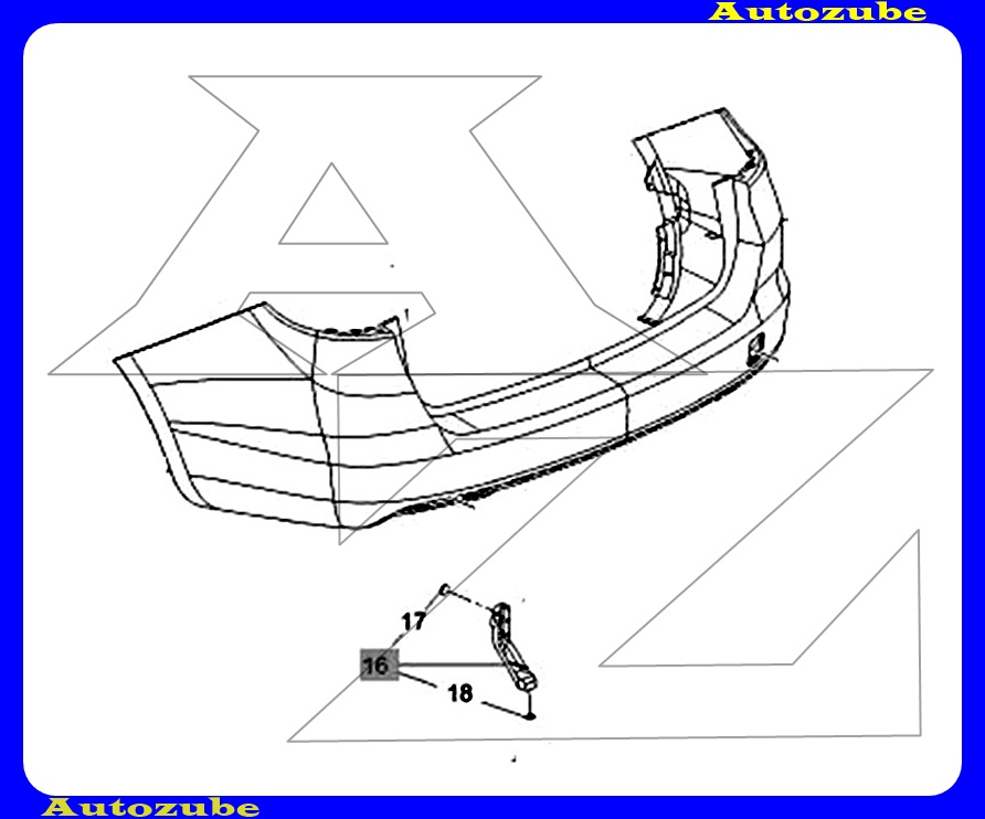 Hátsó lökhárító tartó, bal belső Hátsó lökhárító tartó, bal belső