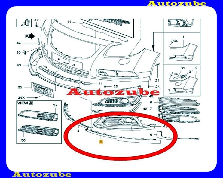 Első lökhárító alatti spoiler bal Első lökhárító alatti spoiler bal