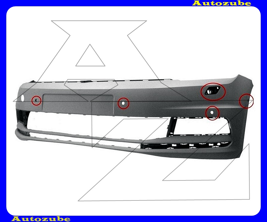 Első lökhárító alapozott, fényszórómosós, szenzoros Első lökhárító alapozott, fényszórómosós, szenzoros