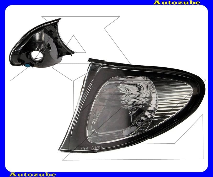 Első index bal, fehér, fekete keretes Első index bal, fehér, fekete keretes