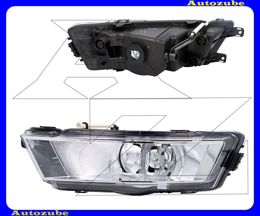 Ködlámpa bal króm házas (H8) statikus kanyarkövető {TYC} Ködlámpa bal króm házas (H8) statikus kanyarkövető {TYC}