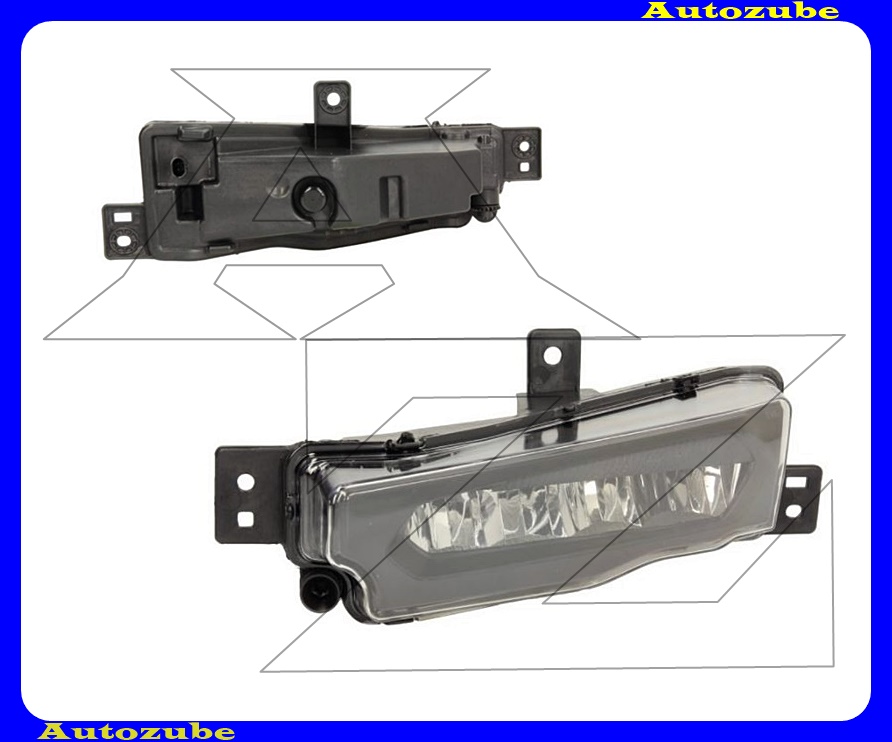 Ködlámpa bal, fekete házas (LED) {TYC} Ködlámpa bal, fekete házas (LED) {TYC}