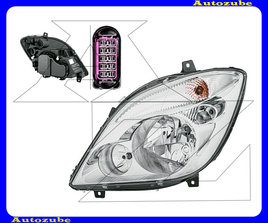 Fényszóró bal (H7/H7) motorral {HELLA} Fényszóró bal (H7/H7) motorral {HELLA}