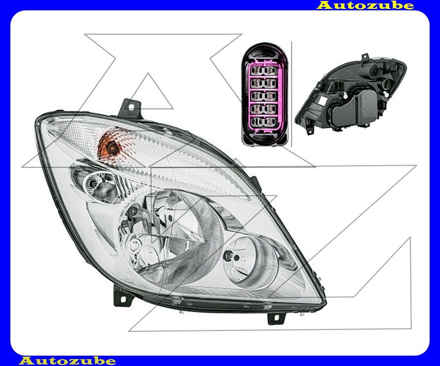 Fényszóró jobb (H7/H7) motorral {HELLA} Fényszóró jobb (H7/H7) motorral {HELLA}