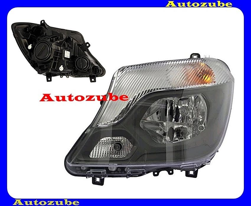 Fényszóró bal fekete házas (2xH7/W21W) nappali fénnyel, motorral {HELLA} Fényszóró bal fekete házas (2xH7/W21W) nappali fénnyel, motorral {HELLA}