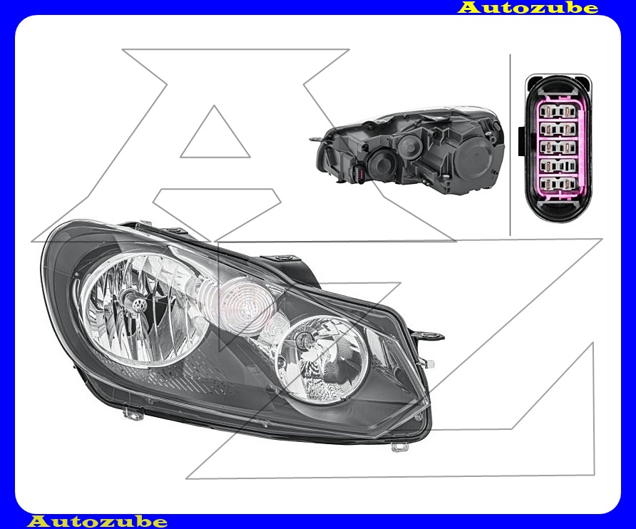 Fényszóró jobb fekete házas (H7/H15) motorral {HELLA} Fényszóró jobb fekete házas (H7/H15) motorral {HELLA}