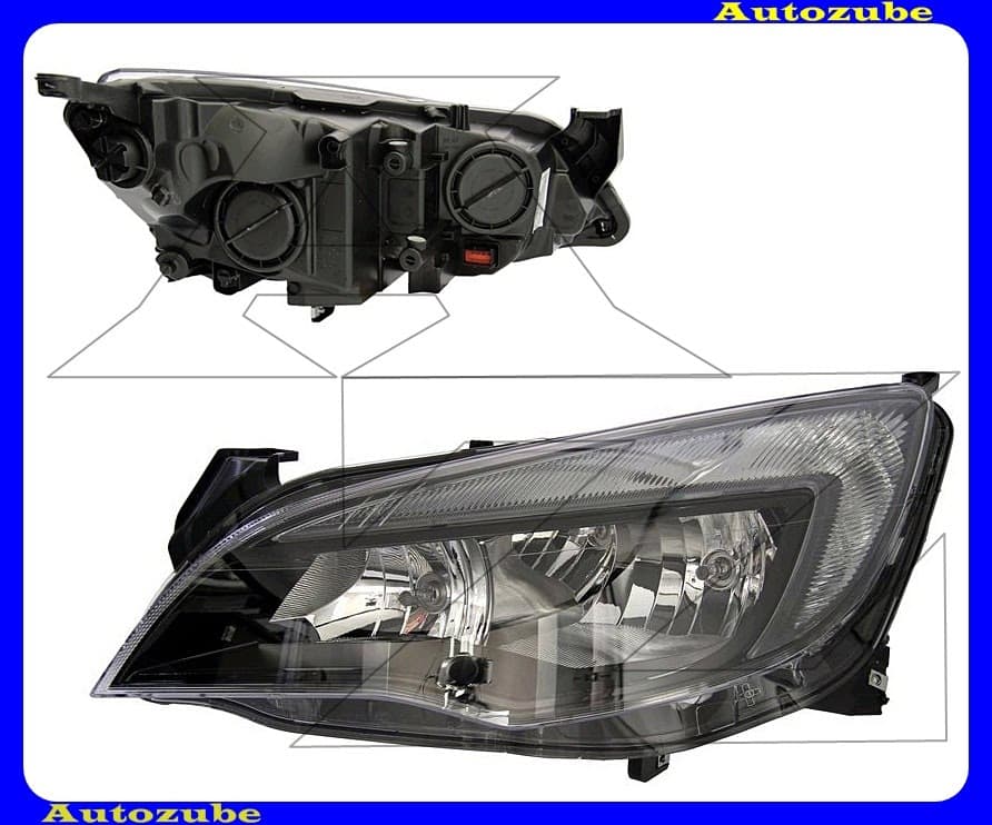 Fényszóró bal (H7/H7/W21/5W) fekete díszléccel, nappali fénnyel {HELLA} Fényszóró bal (H7/H7/W21/5W) fekete díszléccel, nappali fénnyel {HELLA}