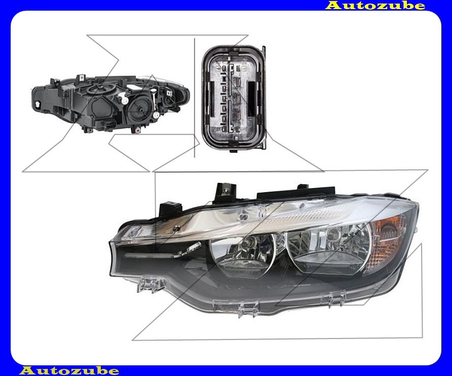 Fényszóró bal (H7/H7/PY21W) motorral {HELLA} Fényszóró bal (H7/H7/PY21W) motorral {HELLA}