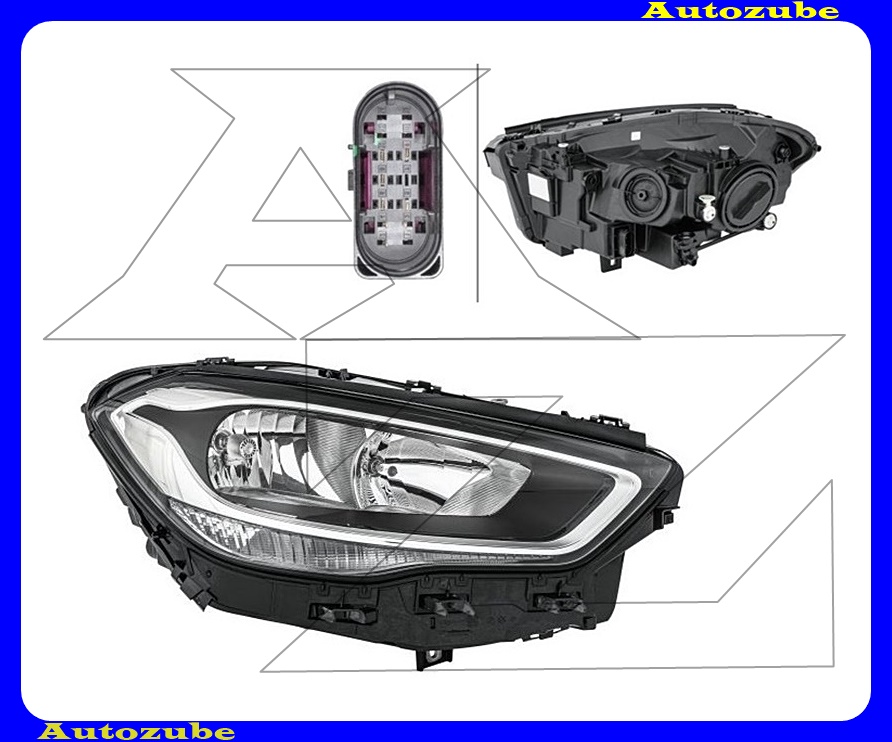 Fényszóró jobb (H7/H7/LED) nappali fénnyel (LED) villogóval (LED) távfénnyel helyzetjelzővel (LED) tompított fénnyel, motorral {HELLA} Fényszóró jobb (H7/H7/LED) nappali fénnyel (LED) villogóval (LED) távfénnyel helyzetjelzővel (LED) tompított fénnyel, motorral {HELLA}
