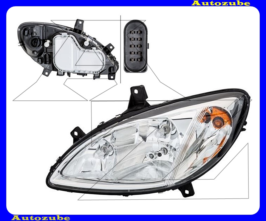 Fényszóró bal ködlámpás (3xH7) kézi/elektromos állítású is. {HELLA} Fényszóró bal ködlámpás (3xH7) kézi/elektromos állítású is. {HELLA}