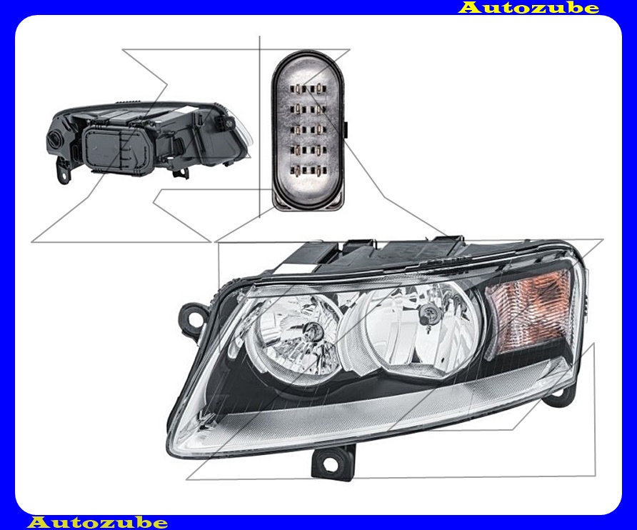 Fényszóró bal (H7/H15) motorral {HELLA} Fényszóró bal (H7/H15) motorral {HELLA}