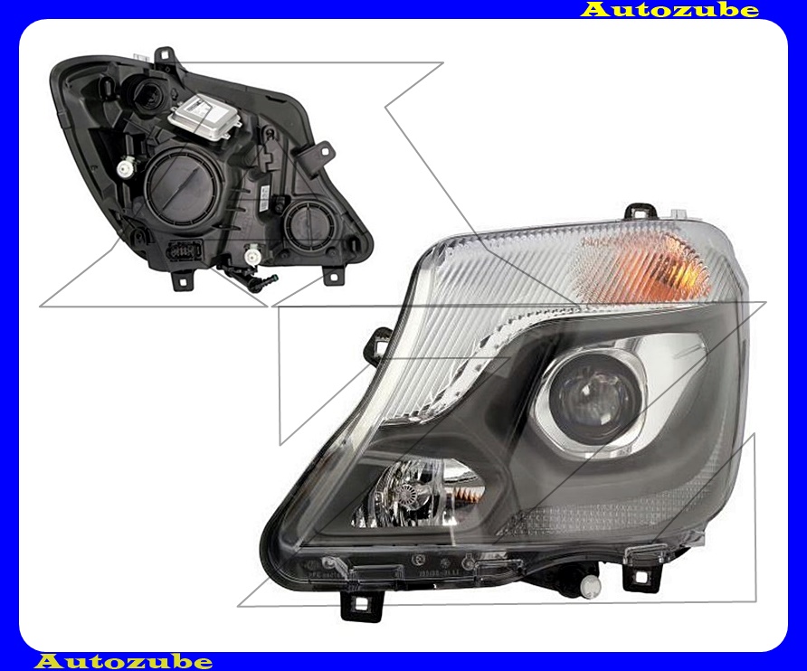 Fényszóró bal Bi-XENON (D3S/H7/LED) komplett {HELLA} Fényszóró bal Bi-XENON (D3S/H7/LED) komplett {HELLA}