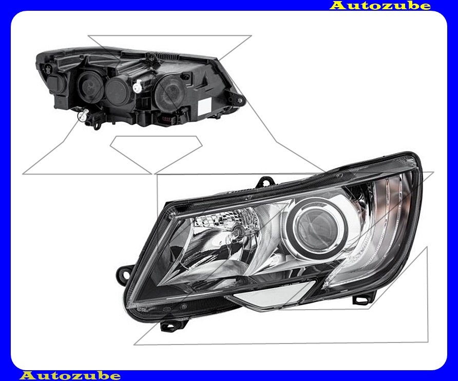 Fényszóró bal (H7/H15) nappali fénnyel, motorral {HELLA} /RENDELÉSRE/ Fényszóró bal (H7/H15) nappali fénnyel, motorral {HELLA} /RENDELÉSRE/