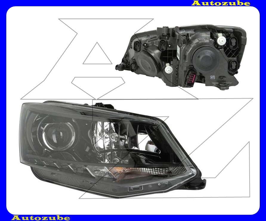 Fényszóró jobb (H7/H7/LED) motorral  {HELLA}