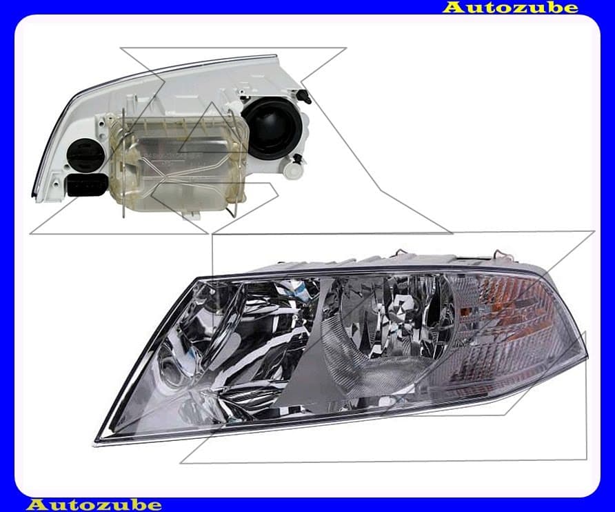 Fényszóró bal króm házas (H7/H1) motorral {HELLA-VISTEON} /RENDELÉSRE/ Fényszóró bal króm házas (H7/H1) motorral {HELLA-VISTEON} /RENDELÉSRE/