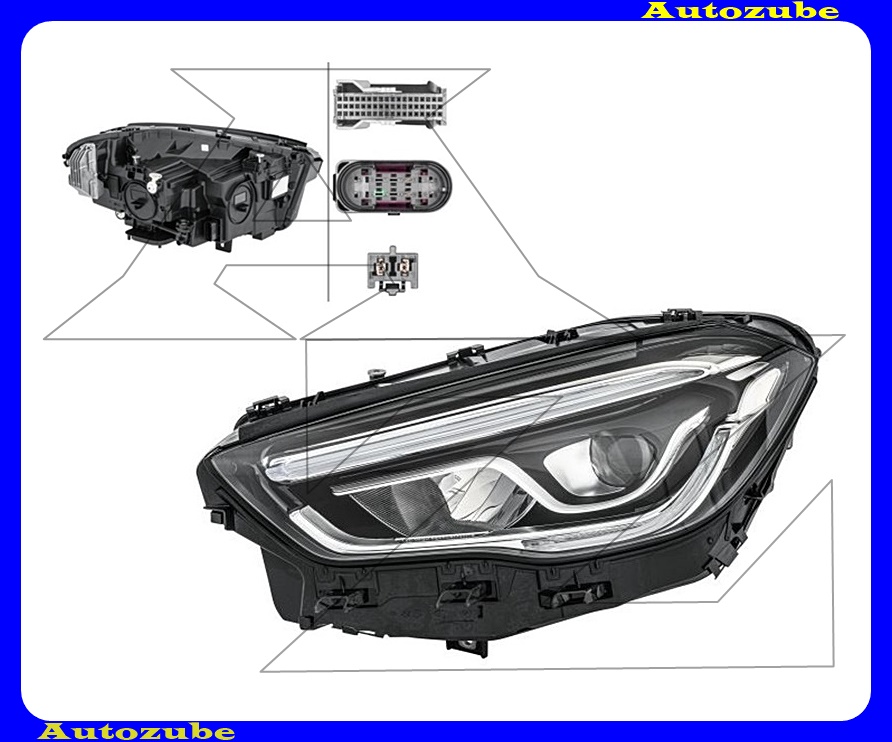 Fényszóró bal (LED) villogóval (LED) távfényszóróval (LED) nappali fénnyel (LED) tompított fénnyel (LED) helyzetjelzővel (LED) felirattal: LED High Performance {HELLA} Fényszóró bal (LED) villogóval (LED) távfényszóróval (LED) nappali fénnyel (LED) tompított fénnyel (LED) helyzetjelzővel (LED) felirattal: LED High Performance {HELLA}