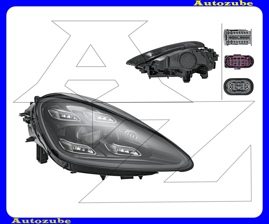 Fényszóró jobb (LED-mátrix) LED vezérlő nélkül nappali fényhez/helyzetjelzőhöz,LED vezérlő nélkül tompított/távfényszóróhoz, Fényszóró jobb (LED-mátrix) LED vezérlő nélkül nappali fényhez/helyzetjelzőhöz,LED vezérlő nélkül tompított/távfényszóróhoz,