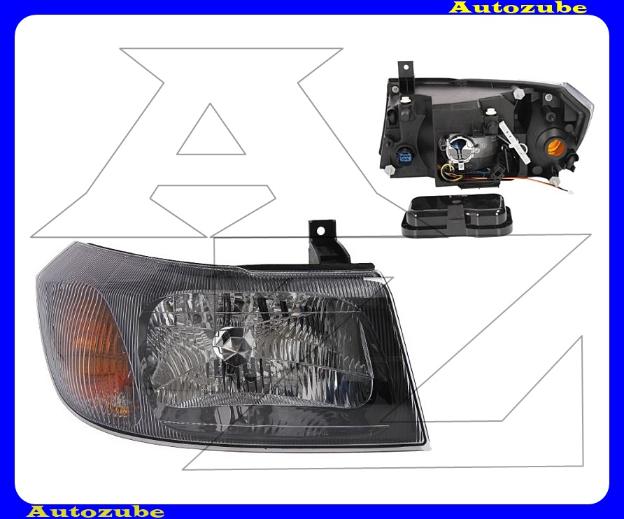 Fényszóró jobb fekete házas (H4) (motor nélkül) {TYC} Fényszóró jobb fekete házas (H4) (motor nélkül) {TYC}