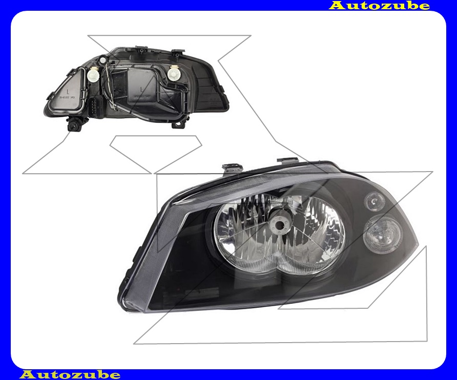 Fényszóró bal (H4) (motor nélkül) {TYC} Fényszóró bal (H4) (motor nélkül) {TYC}