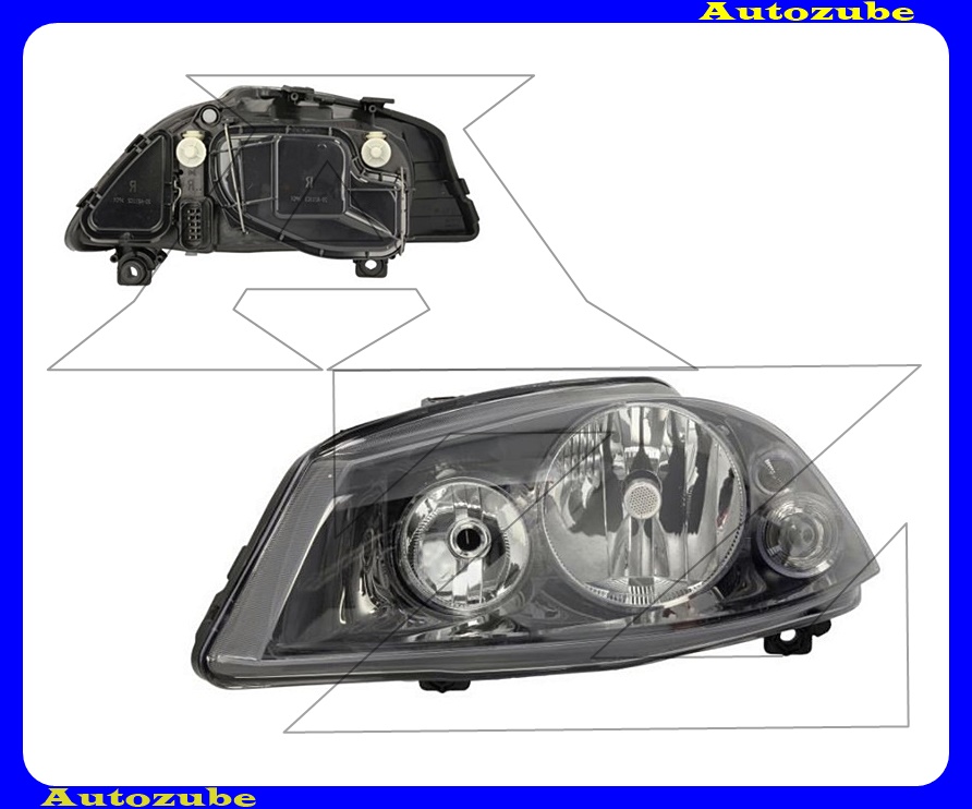 Fényszóró bal (H3/H7) (motor nélkül) {TYC} Fényszóró bal (H3/H7) (motor nélkül) {TYC}