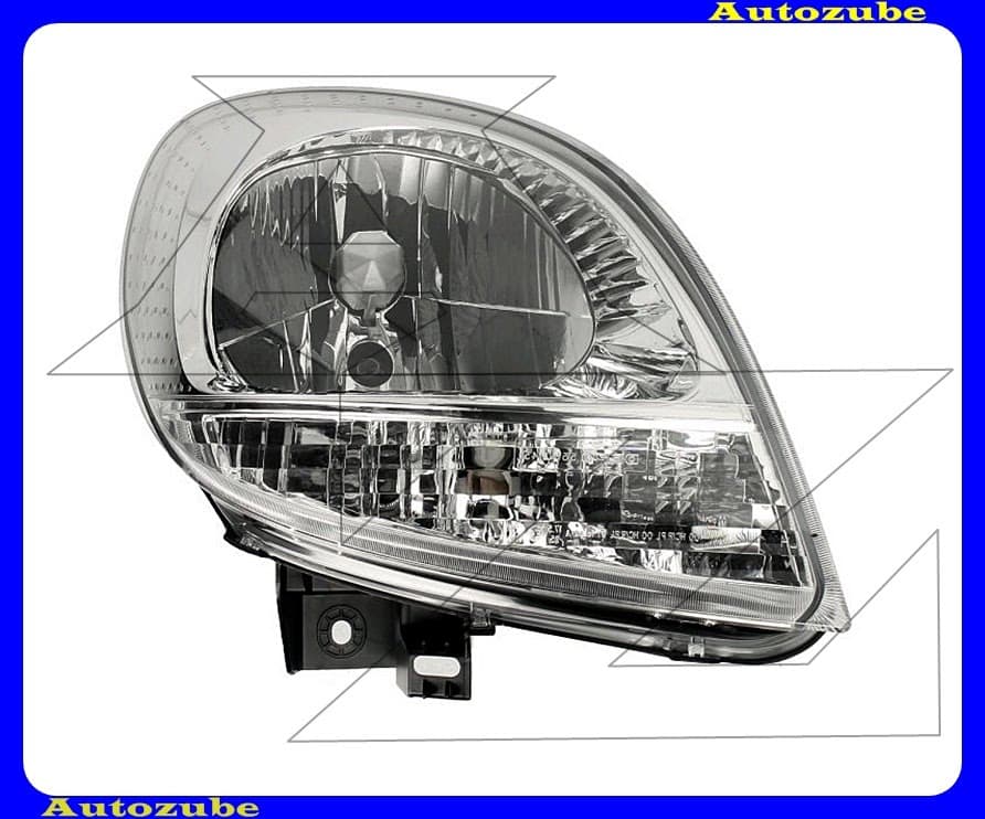 Fényszóró jobb króm házas, fehér indexes (H4) (motor nélkül) {TYC} Fényszóró jobb króm házas, fehér indexes (H4) (motor nélkül) {TYC}