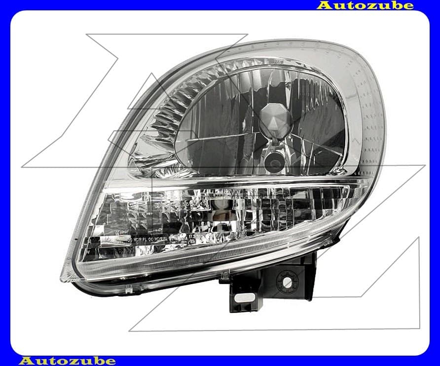 Fényszóró bal króm házas, fehér indexes (H4) (motor nélkül) {TYC} Fényszóró bal króm házas, fehér indexes (H4) (motor nélkül) {TYC}