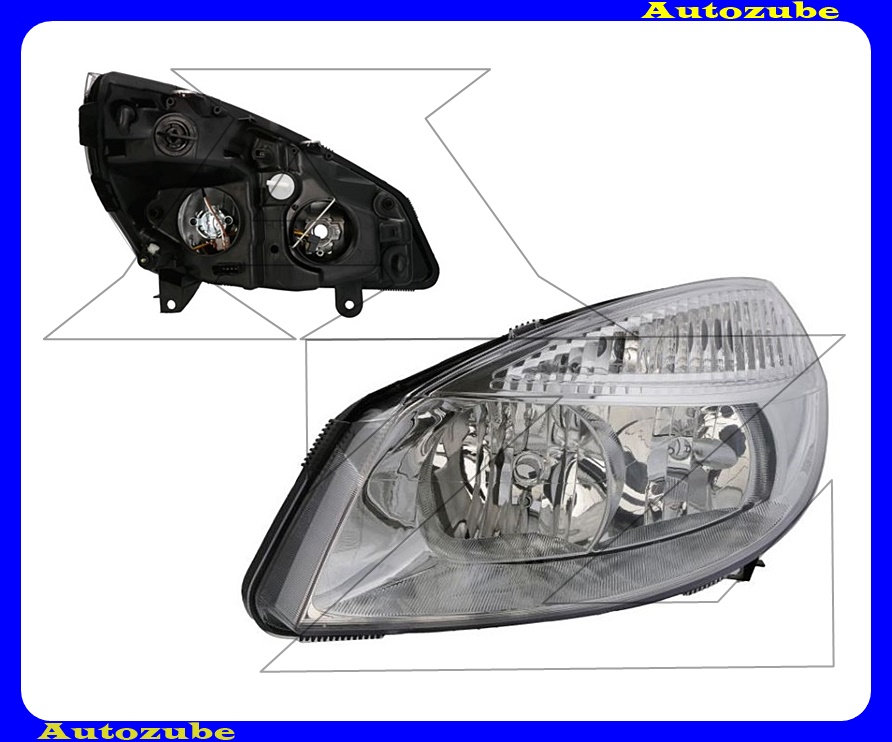 Fényszóró bal (H7/H1) (motor nélkül) {TYC} Fényszóró bal (H7/H1) (motor nélkül) {TYC}