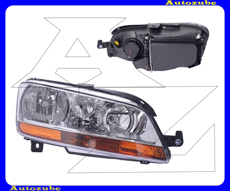 Fényszóró jobb (2xH7/H1) ködlámpás, sárga indexes, motorral {DEPO} Fényszóró jobb (2xH7/H1) ködlámpás, sárga indexes, motorral {DEPO}