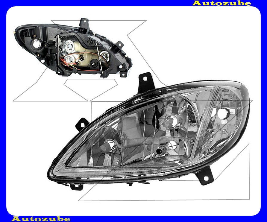 Fényszóró bal ködlámpás (3xH7) kézi/elektromos állítású is. {TYC} (motor nélkül) Fényszóró bal ködlámpás (3xH7) kézi/elektromos állítású is. {TYC} (motor nélkül)