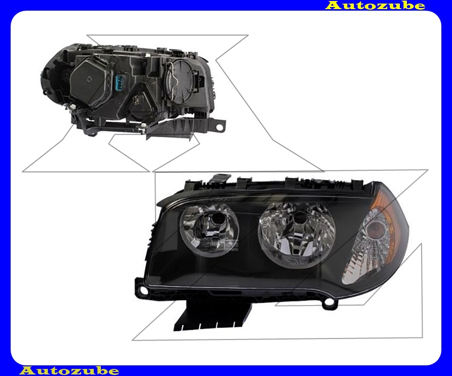 Fényszóró bal sárga prizmás (H7/H7) motorral {DEPO} Fényszóró bal sárga prizmás (H7/H7) motorral {DEPO}