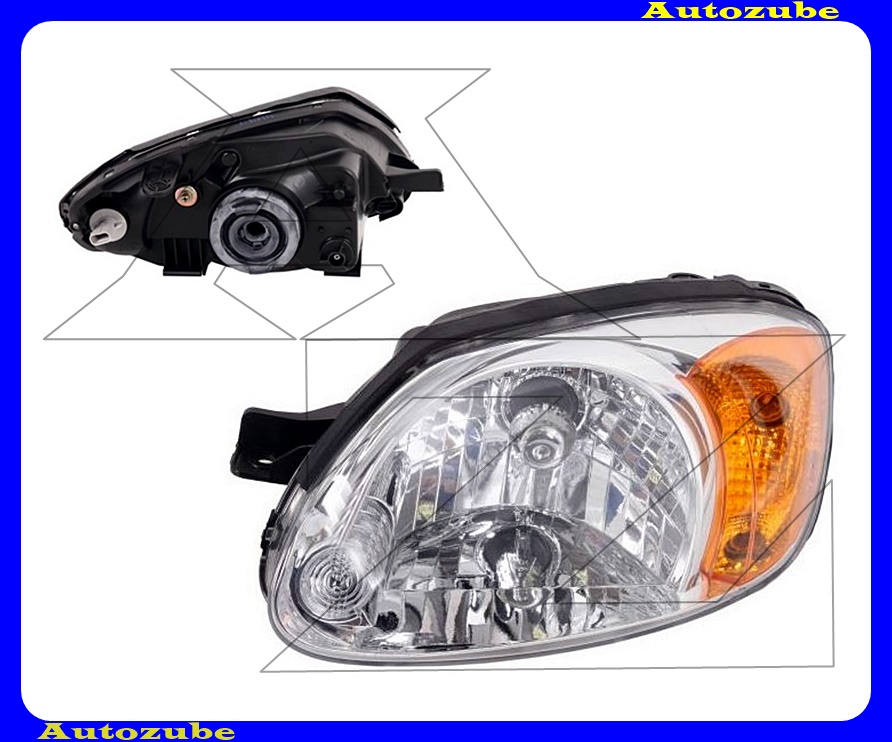 Fényszóró bal (H4) sárga prizmás (motor nélkül) {TYC} Fényszóró bal (H4) sárga prizmás (motor nélkül) {TYC}